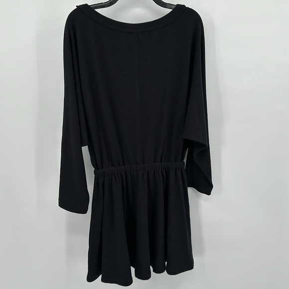 Free People Beach Black Drape Front Coverup Dress Size Small - Picture 3 of 10